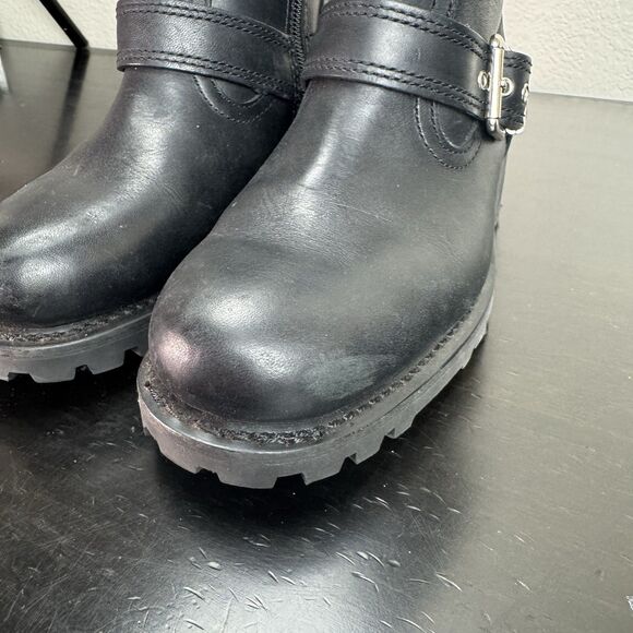 Women’s Harley Davidson Linda Boots Leather Black Motorcycle Moto 88401 Skull 6 - Picture 8 of 16